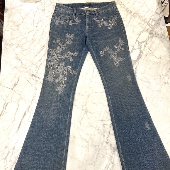 Ellie Tahari Vintage Rare Embellished Jeans- 31 Waist - Picture 1 of 12